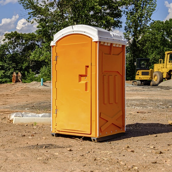 how often are the portable restrooms cleaned and serviced during a rental period in Frontier County